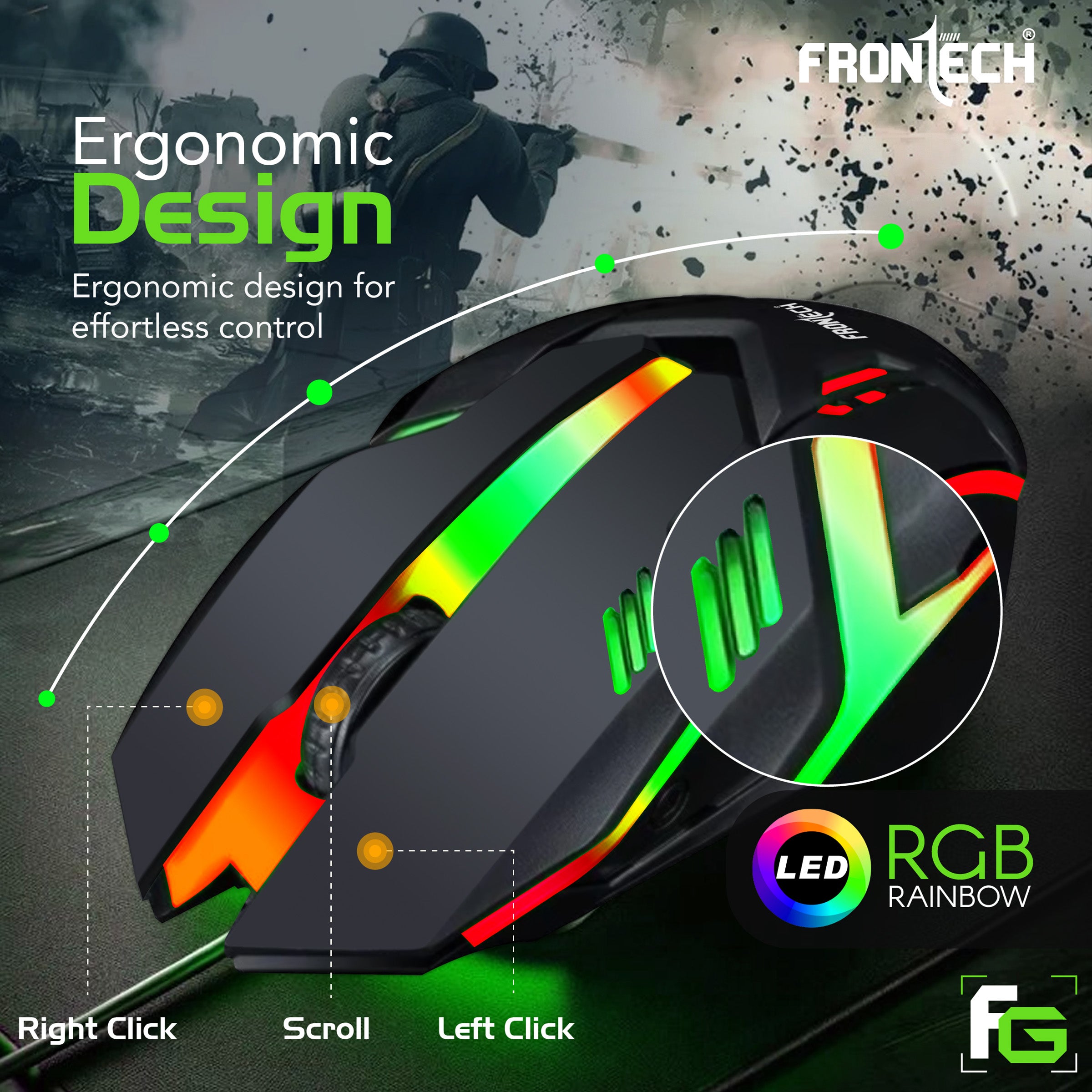 Frontech Dragon Warrior Gaming 4 in 1 Gaming Combo Set of Gaming Keyboard with RGB LED Backlit, Mouse with 1200 DPI, Mousepad and Premium Gaming Headphone, (KB-0038P, Black) Frontech Dragon Warrior Gaming 4 in 1 Gaming Combo Set of Gaming Keyboard with RGB LED Backlit, Mouse with 1200 DPI, Mousepad and Premium Gaming Headphone, (KB-0038P, Black)